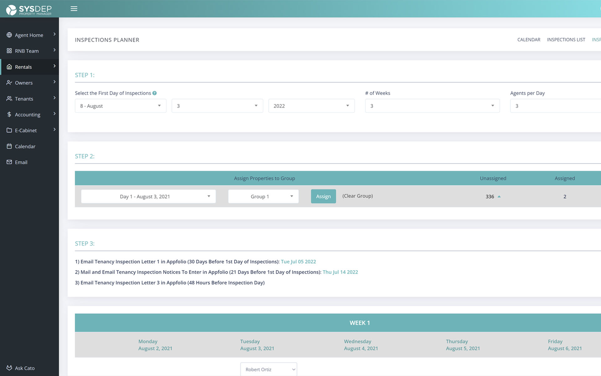 AI-powered leasing automation dashboard